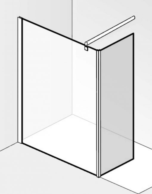 Saniselect modella Zijwand voor montageset zijwand 30x210 cm Bruin Glas