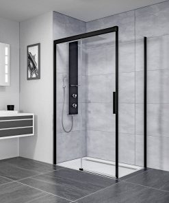 Ben IMotion douchecabine links schuivend 140x90x206 cm mat zwart/hleder glas