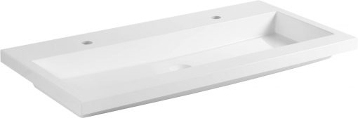 Ben Straight Wastafel 2 Kraangaten 100x51 cm Wit