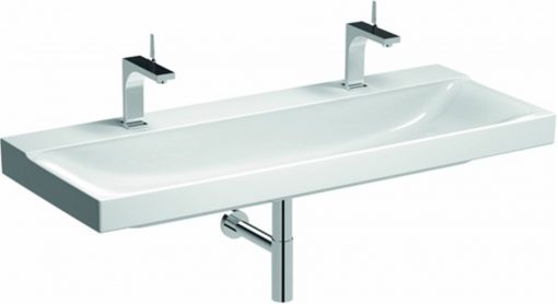 Sphinx 420 wastafel met 2 kraangaten 120x48 cm wit