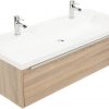 Saniselect Socan meubelset 1 lade met mineraalmarmere wastafel 120cm Bardolino Eiken