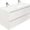 Saniselect Socan meubelset 2 lades met mineraalmarmere wastafel 120cm Mat Wit