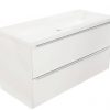 Saniselect Socan meubelset 2 lades met mineraalmarmere wastafel 120cm Glans Wit Zonder Kraangat