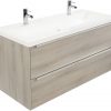 Saniselect Socan meubelset 2 lades met mineraalmarmere wastafel 120cm Litho Grijs