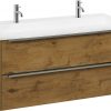 Saniselect Socan badmeubelset met 2 lades 120cm wild eiken