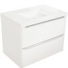 Saniselect Socan meubelset 2 lades met mineraalmarmere wastafel 80cm Glans Wit Zonder Kraangat