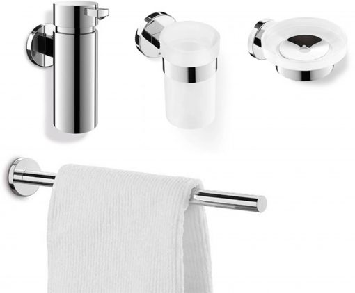 ZACK Scala wastafel accessoireset 4-in-1 RVS glans