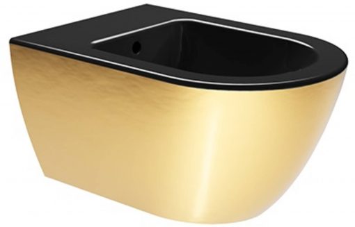 Ben Segno Wandbidet Xtra Glaze 36x55x28 cm Glans Zwart-Goud