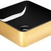 Ben Stilo Wastafel Keramiek Xtra Glaze 38x38x14 cm Goud/Glans Zwart