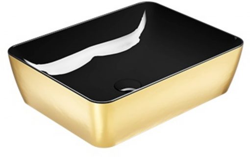 Ben Stilo Wastafel Keramiek Xtra glaze 50x38x14 cm Goud/Glans Zwart
