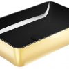 Ben Stilo Wastafel Keramiek Xtra glaze 60x38x14 cm Goud/Glans Zwart