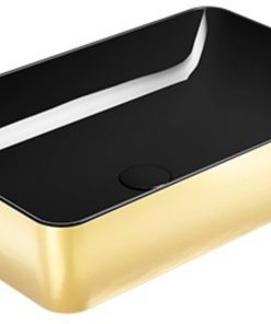 Ben Stilo Wastafel Keramiek Xtra glaze 60x38x14 cm Goud/Glans Zwart
