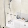 Ben Susana 1-delig Badklapwand 80x150cm Chroom / Helder Glas