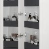 Ben Tex Hoge Kast met Spiegeldeur Links 41x15x160 cm Glans Wit