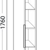 Ben Tex Hoge Kast Links 35x32x176 cm Glans Wit