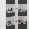 Ben Tex Hoge Kast met Spiegeldeur Rechts 41x15x160 cm Glans Wit