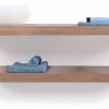 Looox Wooden Base Shelf Duo Eiken 140 cm Old Grey/Mat Zwart