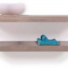 Looox Wooden Base Shelf Duo Eiken 100 cm Old Grey/RVS