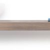 Looox Wooden Base Shelf Solo 140 cm Houder Rechts Old Grey/RVS
