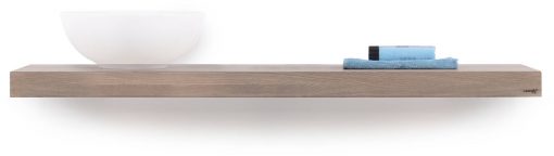 Looox Wooden Base Shelf Solo Eiken 140 cm Old Grey/Mat Zwart