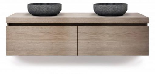 Looox Wood Wooden Drawer Box 100x46x45 cm Old Grey