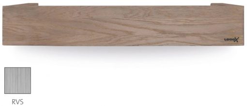 Looox Wooden Collection shelf box met bodemplaat rvs geborsteld eiken/geborsteld rvs