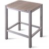 Looox Wooden Collection douche stool met frame geborsteld rvs/eiken