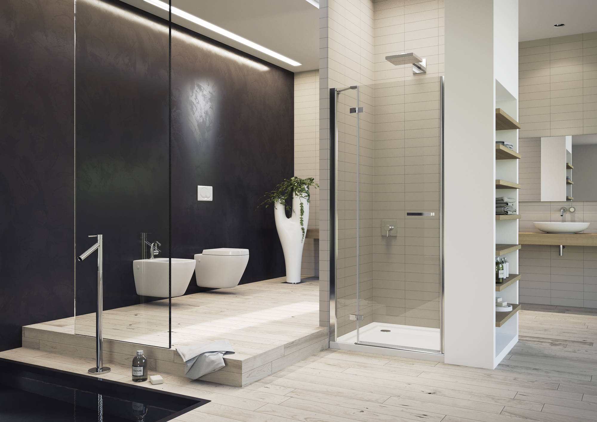 Sealskin Duka 1700 swingdeur R.draaiend 100(B)x195(H) cm (met vaste wand